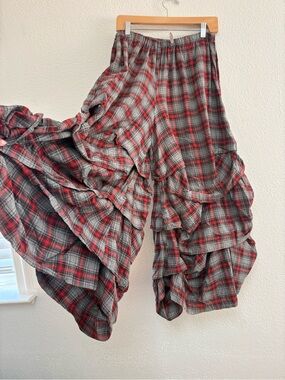 Krista Larson Red & Grey Plaid Flannel Pants